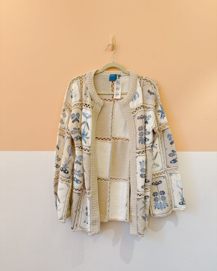 Kimono tricot off estampa azul Cruise M