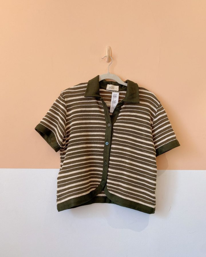 Camisa tricot verde listras Avgvst M