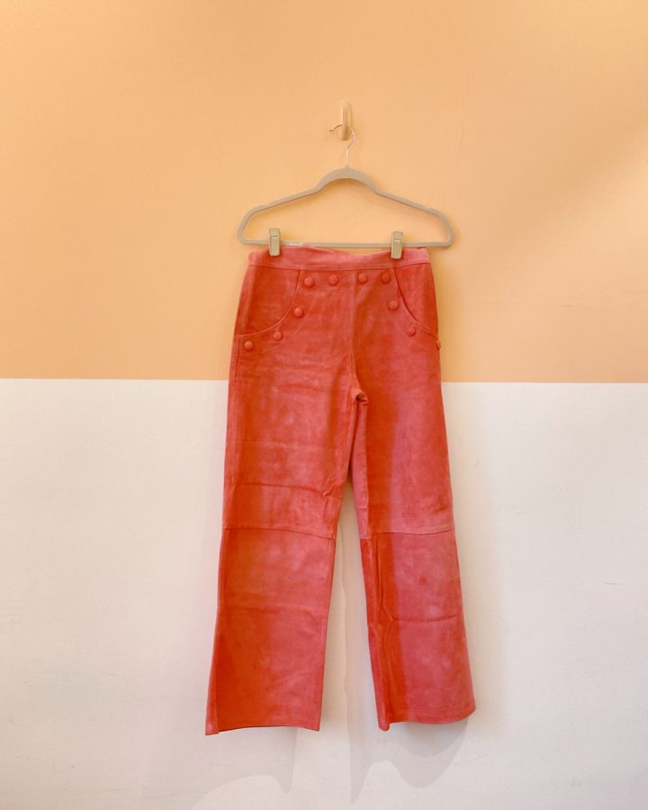 Calça rosa camurça couro Coro SP 36