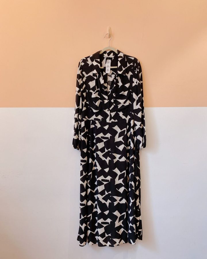 Vestido estampa p&b Zara XXG