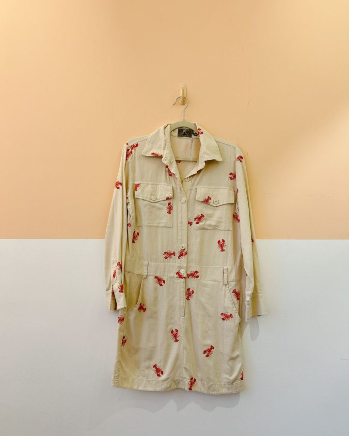 Vestido off bordados Fernanda Chies PP