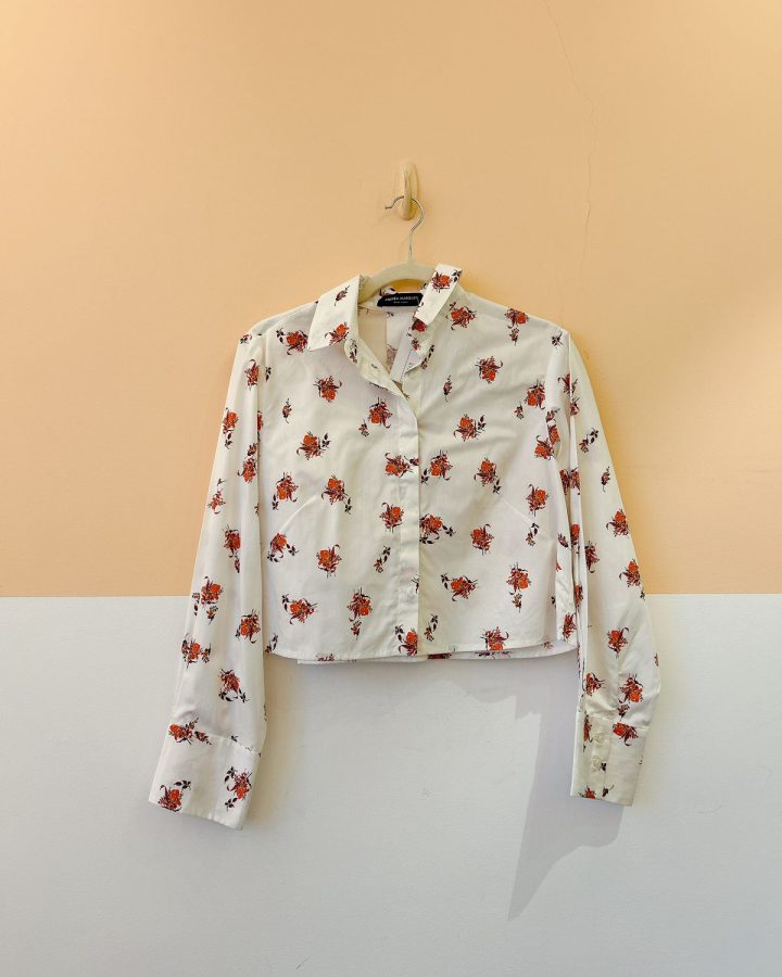 Camisa curta off flores Andrea Marques 36