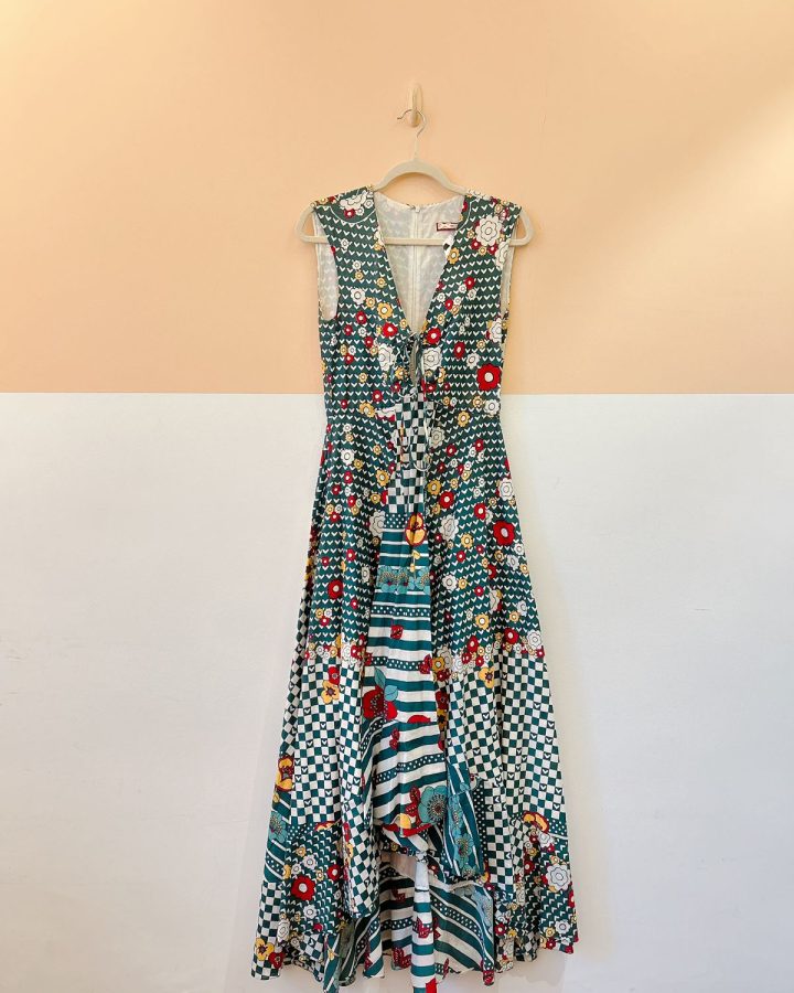 Vestido verde estampa Adriana Barra M