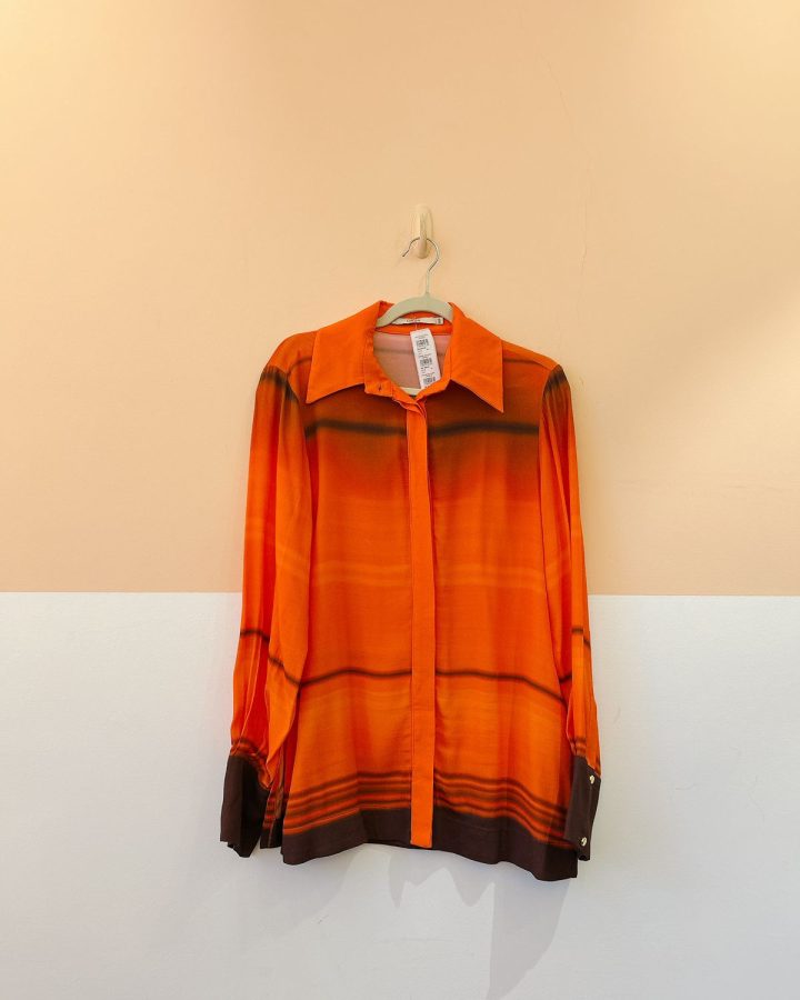 Camisa estampa laranja Open PP