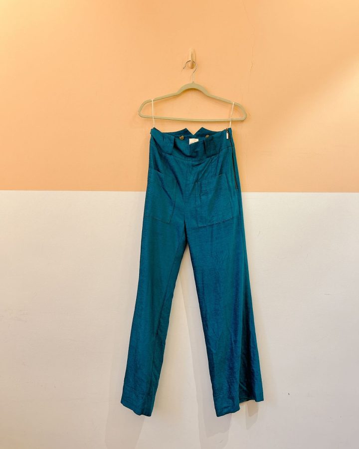 Calça azul veludo Caché 36
