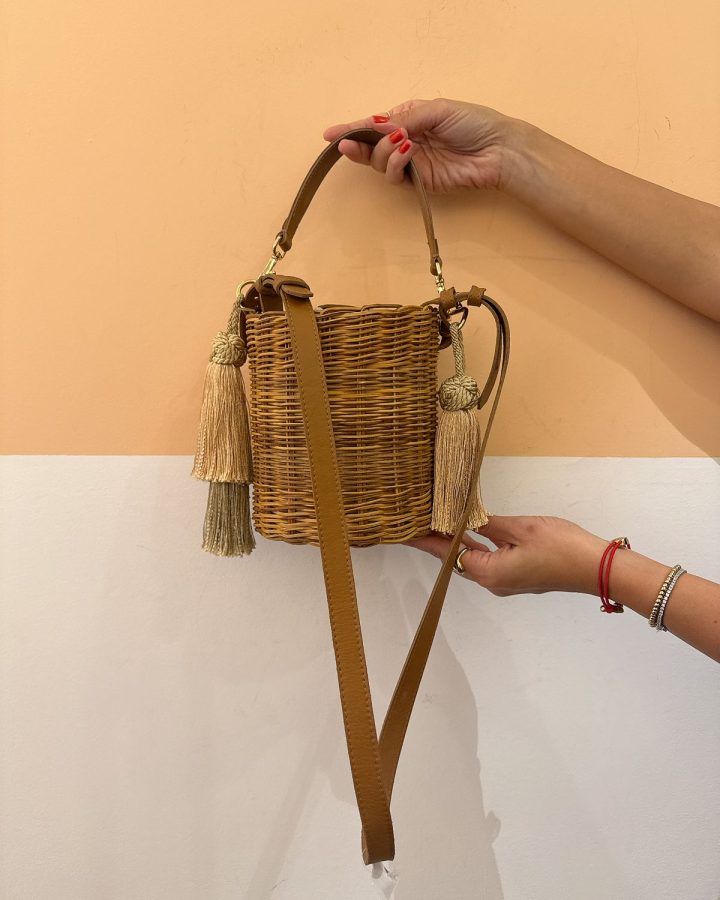 Bolsa sabiá palha redonda Waiwai