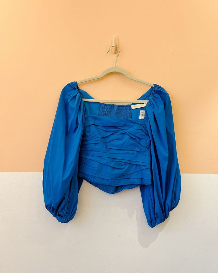 Blusa azul mangas Cris Barros 36
