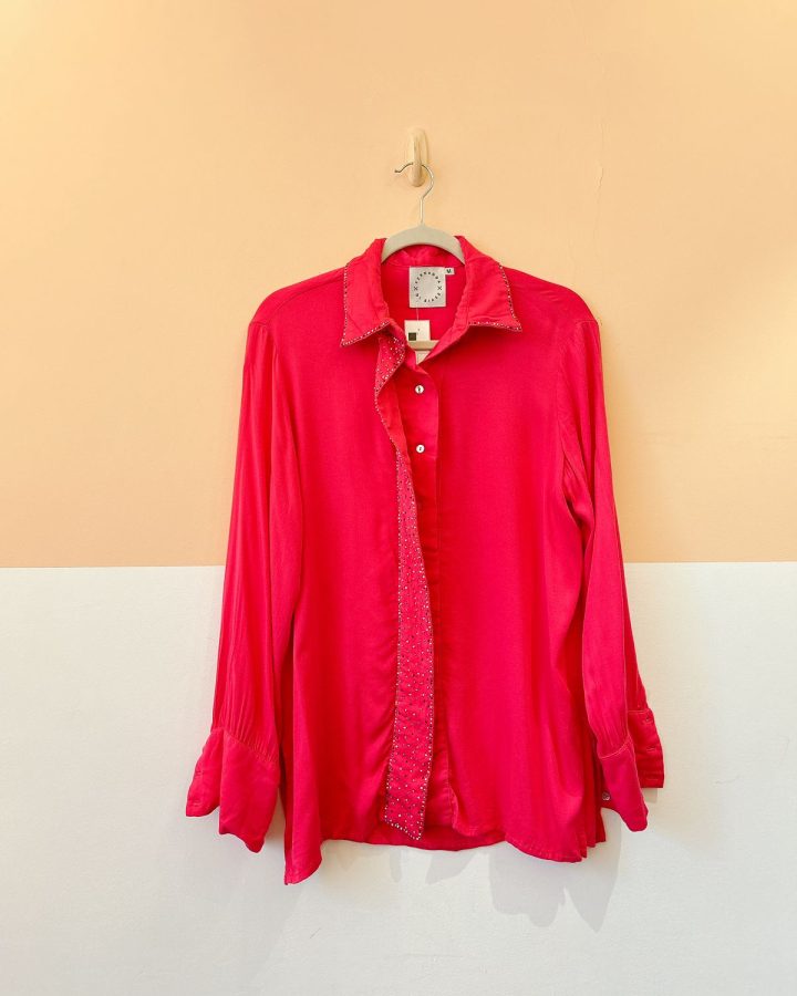 Camisa rosa bordados Fernanda Di Biase M
