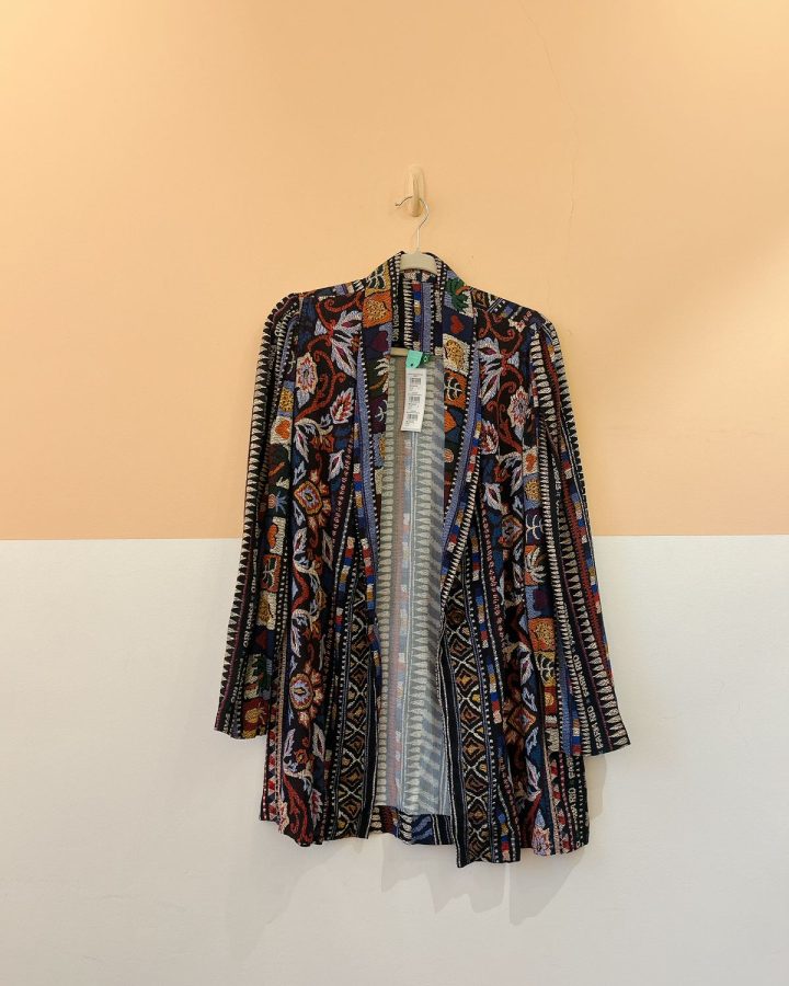 Kimono estampado preto Farm P