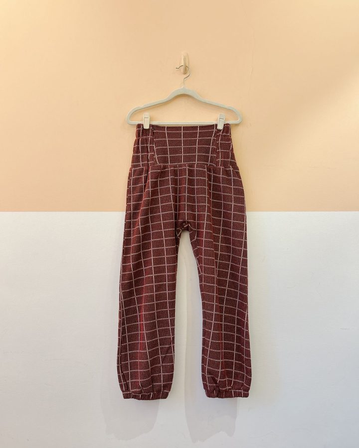 Calça vinho textura xadrez Gaya PP