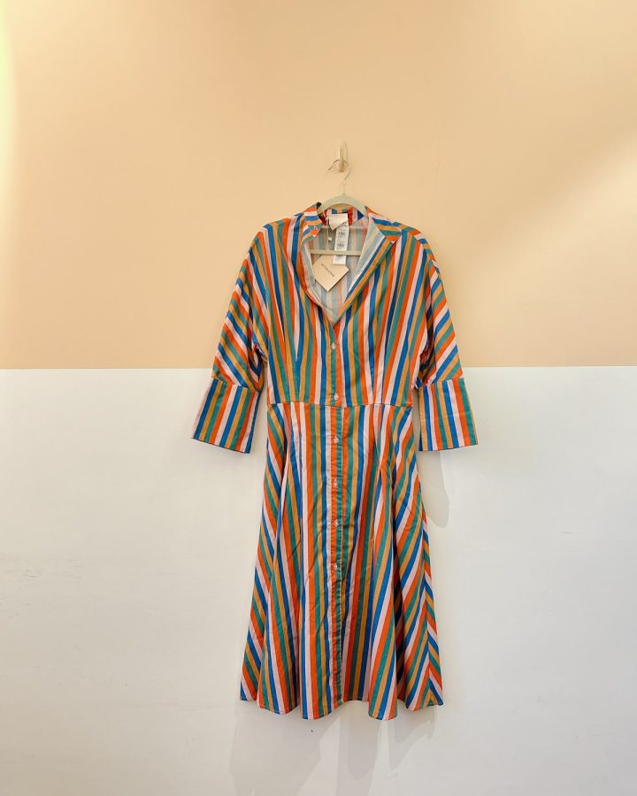 Vestido listrado colorido Wymann 38