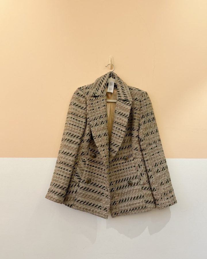 Blazer tweed verde rosa Mixed 34