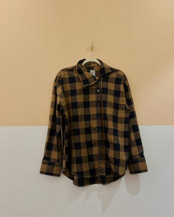 Camisa xadrez marrom Zara PP