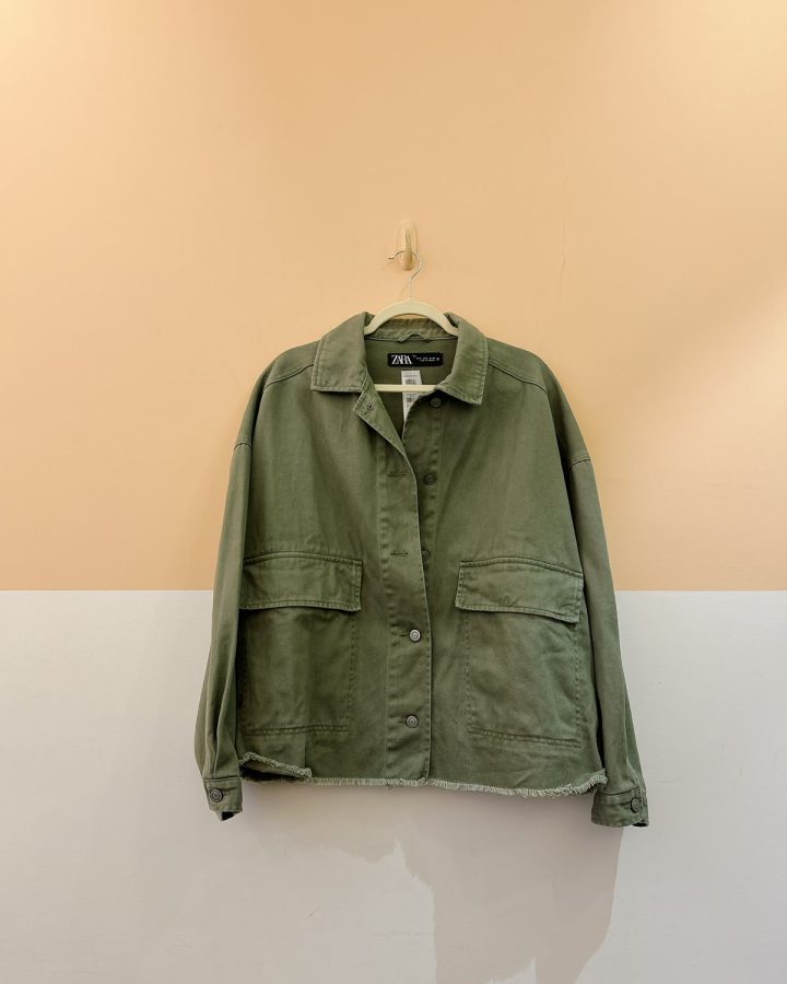 Camisa jeans verde Zara P