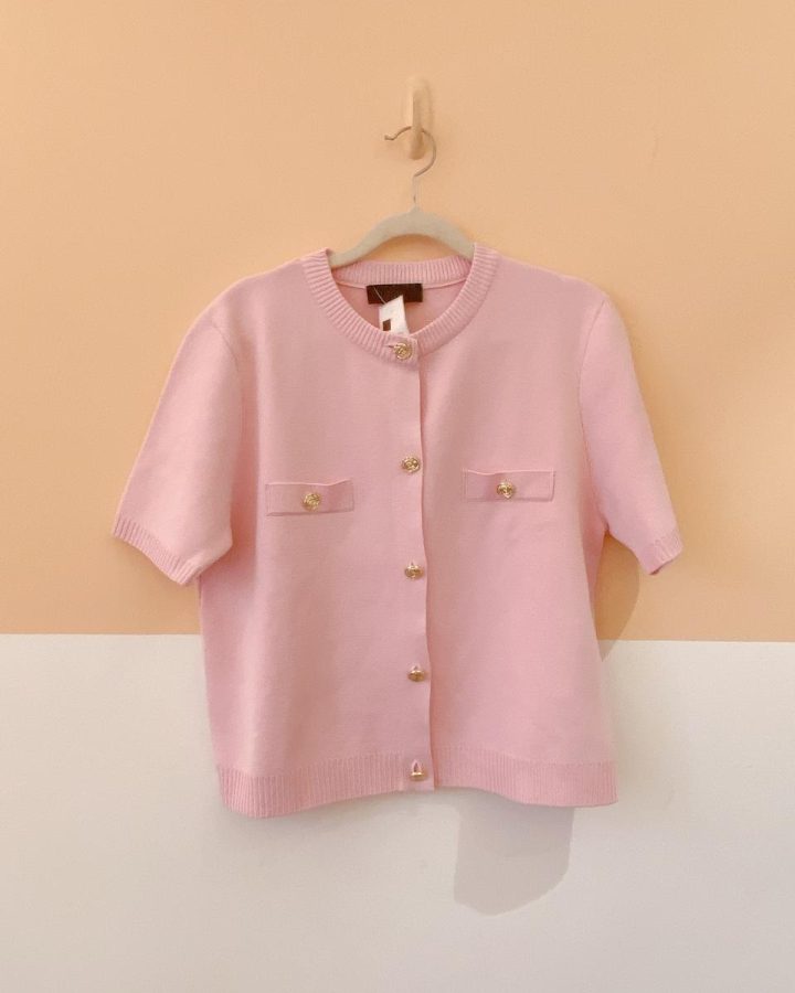Blusa tricot rosa botões Zara G