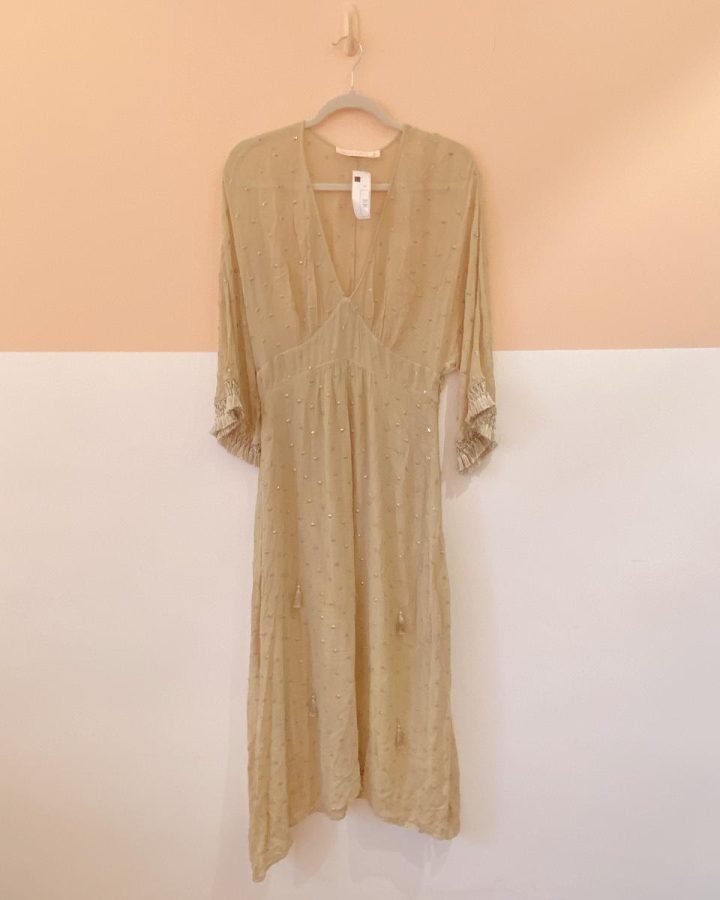 Vestido verde brilhos Eliza Conde P