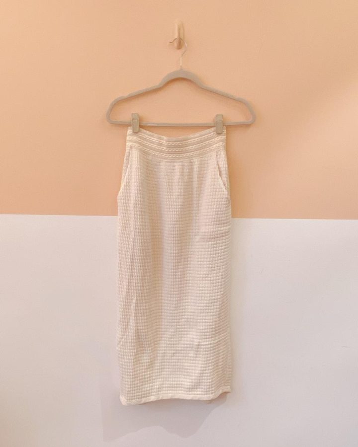 Saia midi off white textura Onni 40