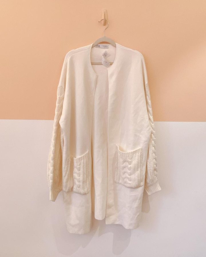 Sobretudo branco tricot Zara P