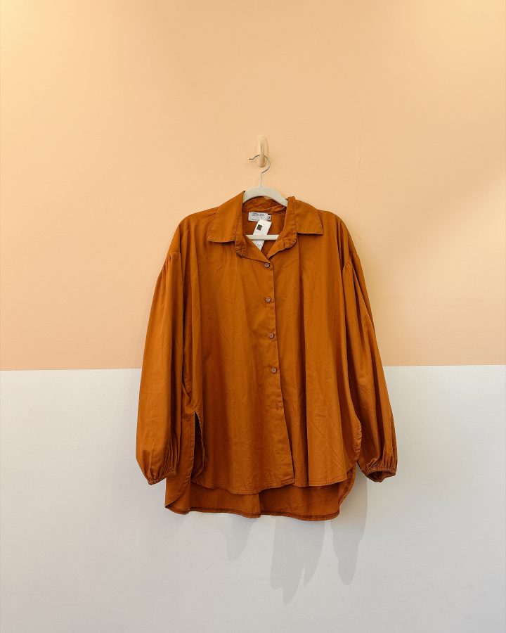 Camisa terracota mangas bufantes Dye Me + Bianca de Luca M