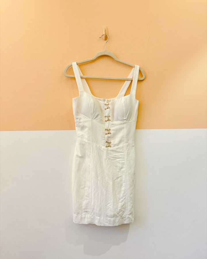 Vestido branco fivelas douradas Vix 36