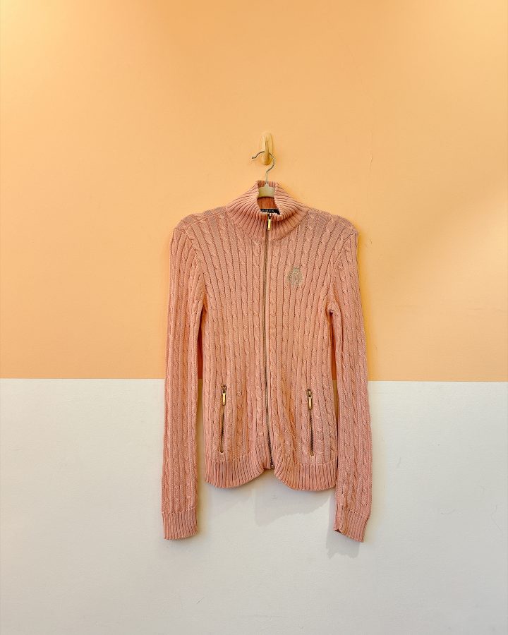 Tricot rosinha zíper Ralph Lauren PP