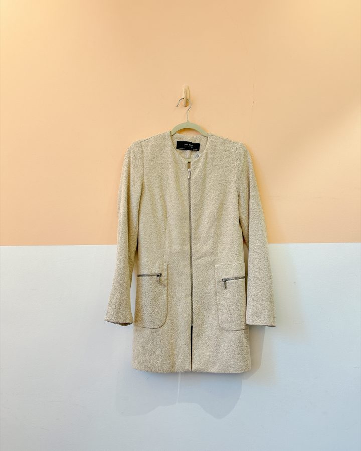 Sobretudo bege textura Zara M