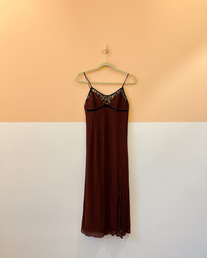 Vestido vinho busto renda Zara P