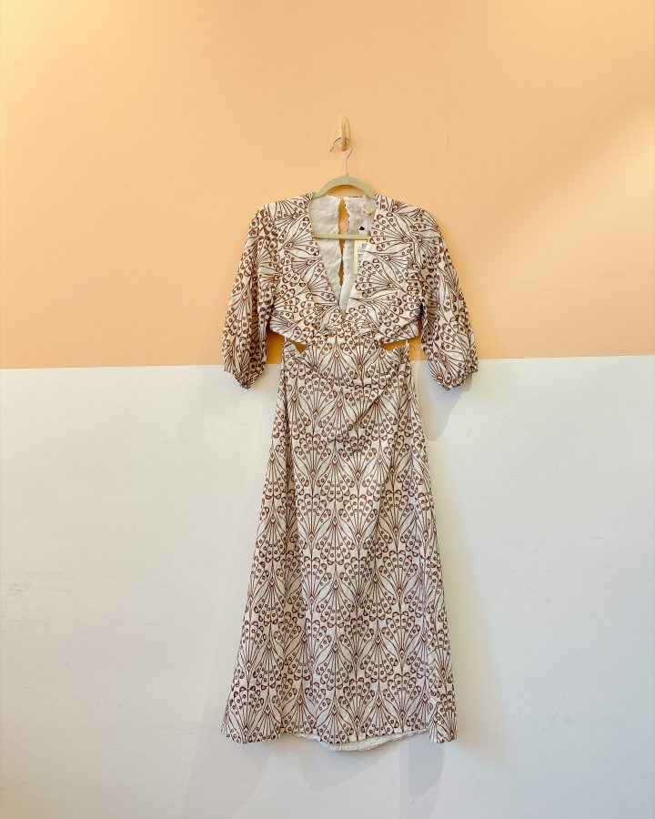 Vestido off laise marrom Oh, Boy! P