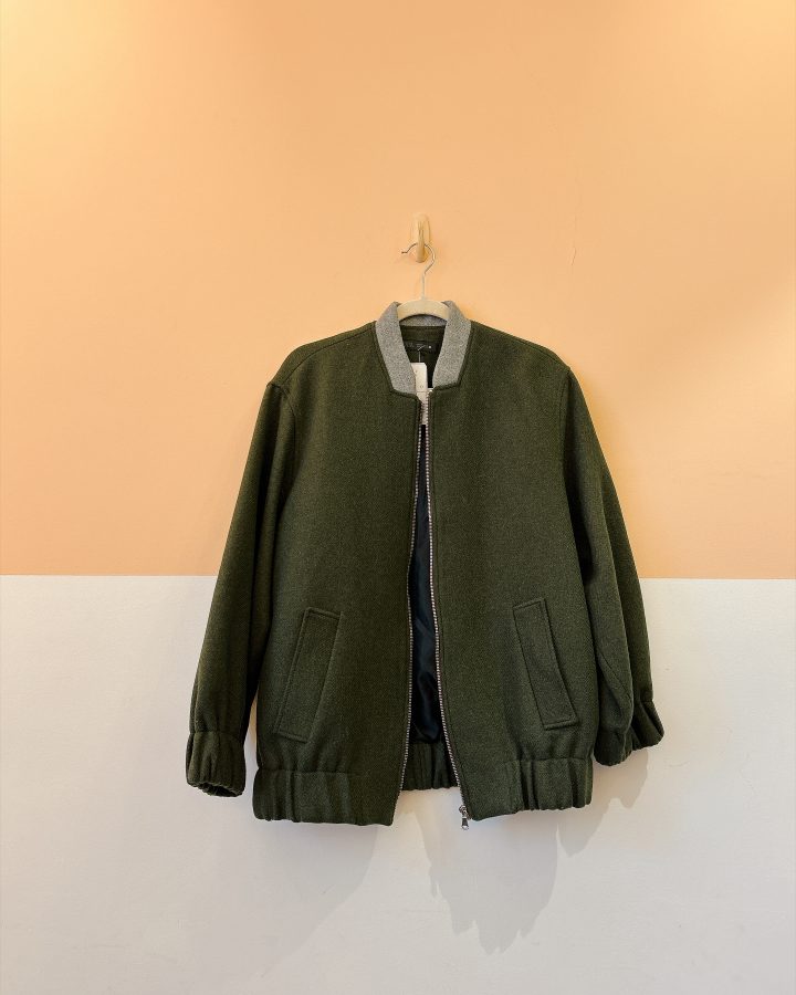 Jaqueta musgo gola cinza Zara P