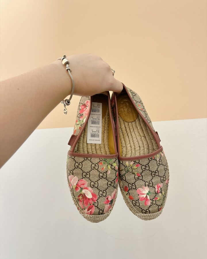 Espadrilhe rosas palha Gucci 36