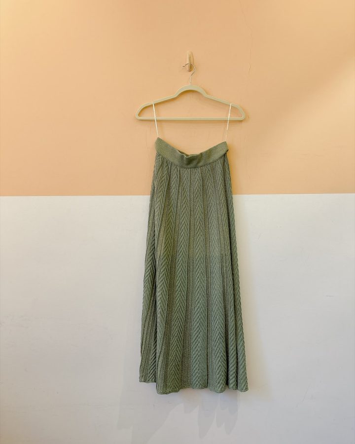 Saia verde tricot luréx Maria Filó M