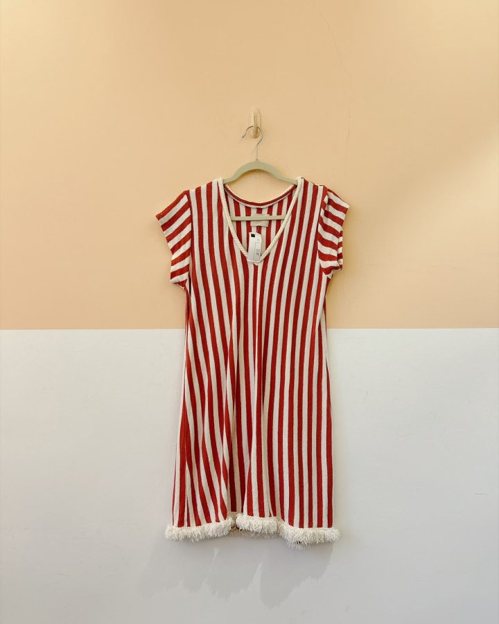 Vestido listrado atoalhado Marju M