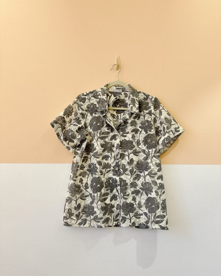 Camisa off flores cinza Ideologic G