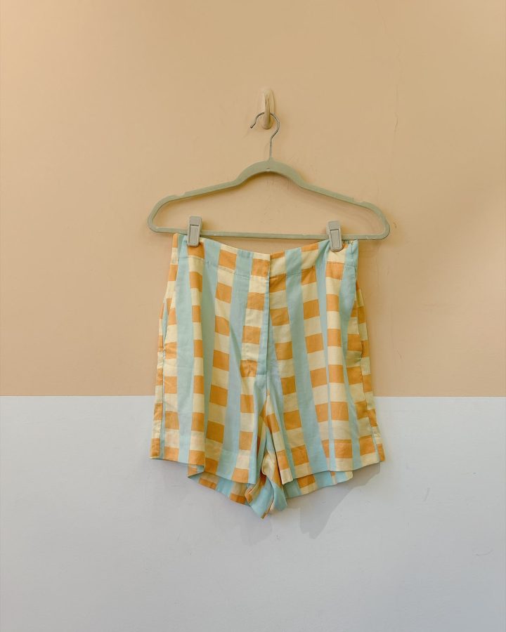 Short xadrez azul e verde Dress To 40