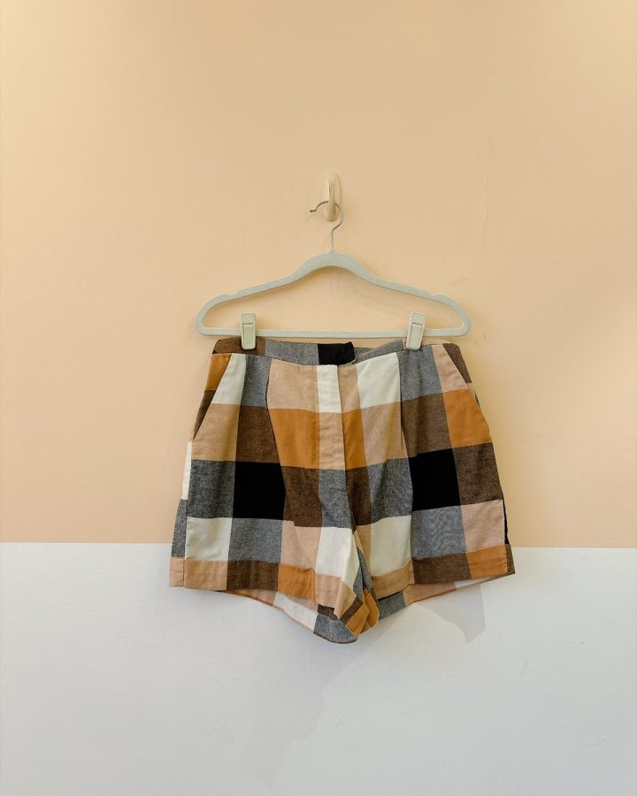Short xadrez marrom tons Dress To 38