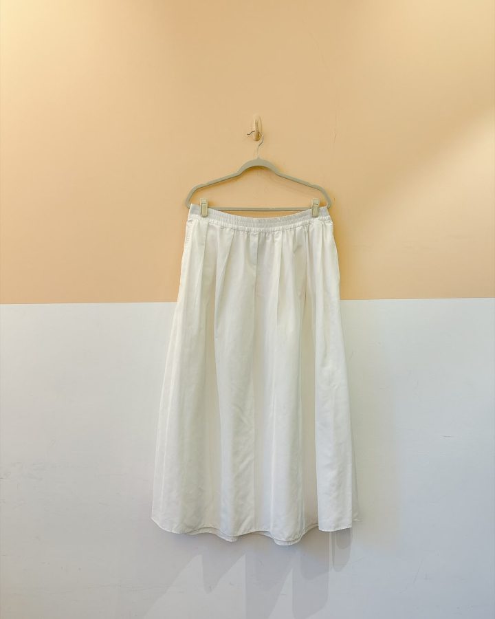 Saia midi branca ampla Zara GG