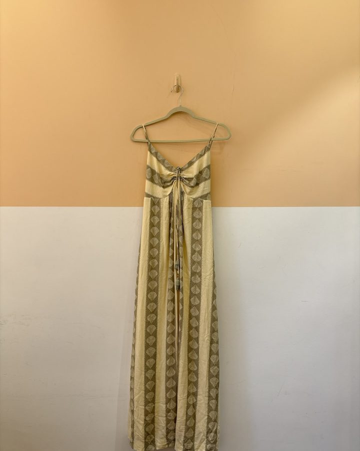 Vestido off listras verde Dress To G