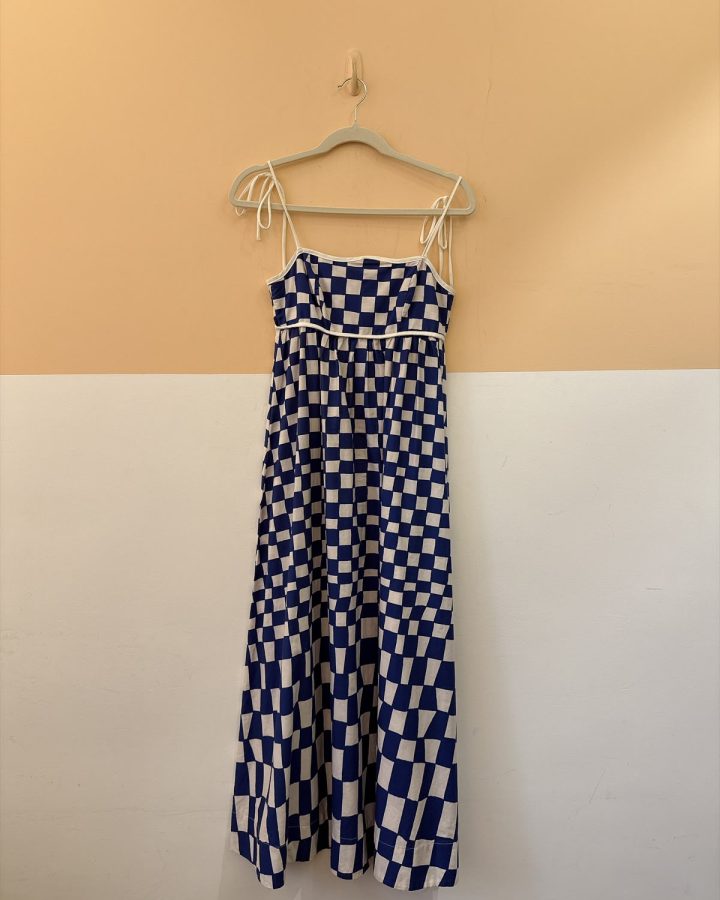 Vestido xadrez azul Farm PP