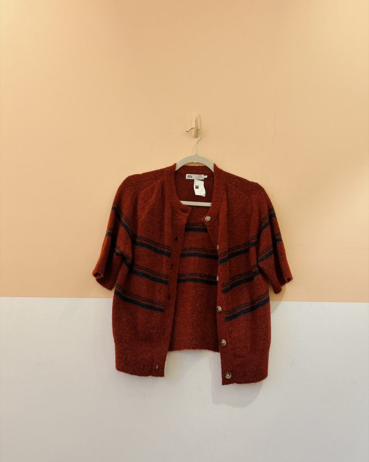 Twinset lã vermelho listras NV M