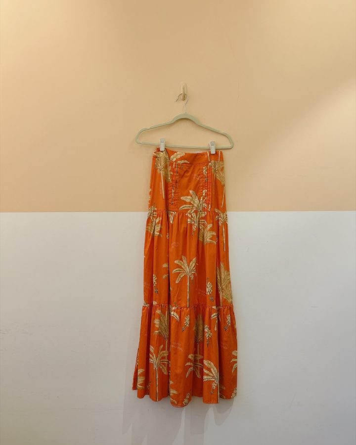 Saia laranja flores Dress To PP