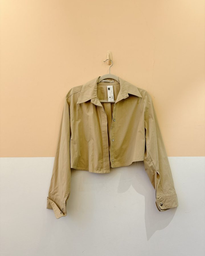 Camisa curta bege Open P