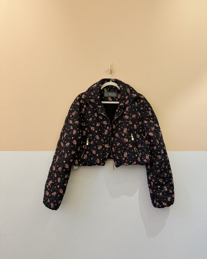 Jaqueta curta flores puffer Le Blog P