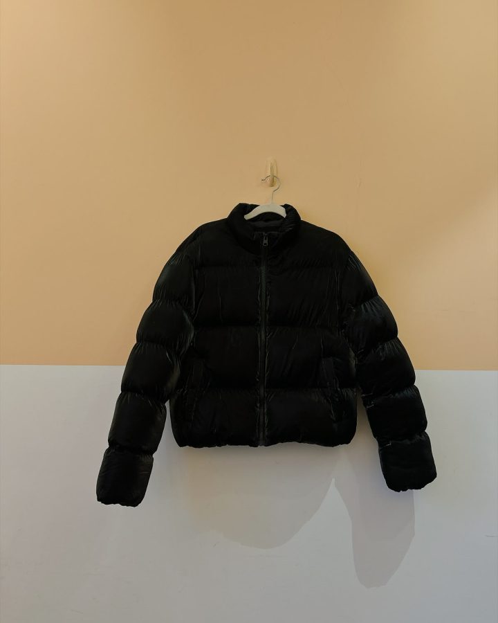 Casaco puffer preto brilhos Dress To G
