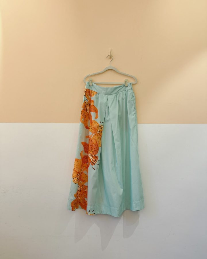 Saia verde flor laranja Dress To 38