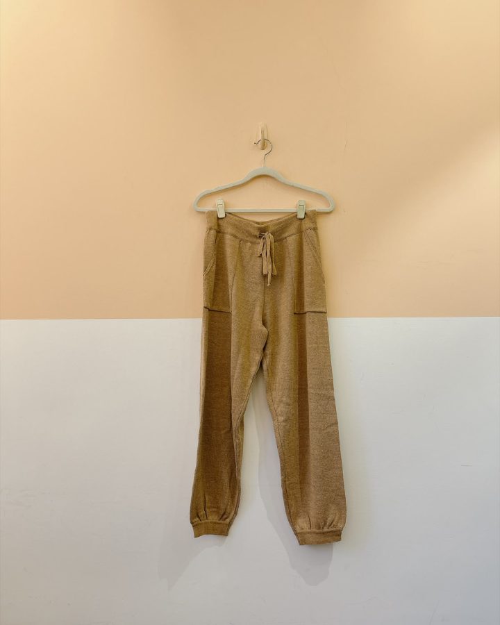 Calça tricot bege Marju + Manu P