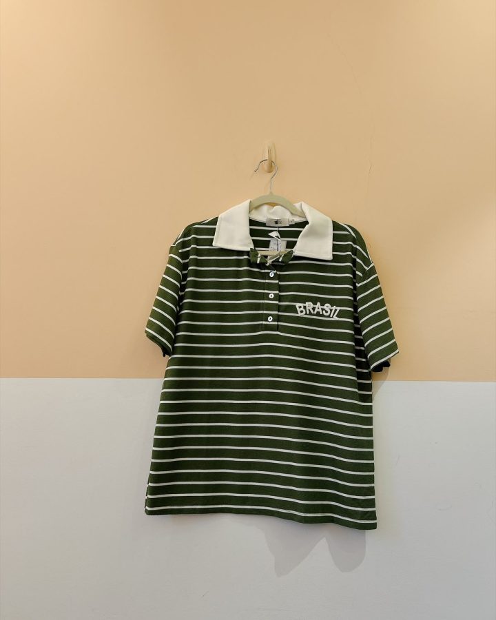 Camisa polo verde listrada Teti Gio P