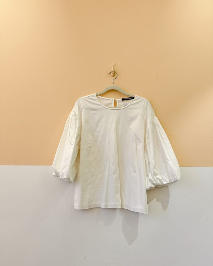 Blusa branca mangas Amissima P