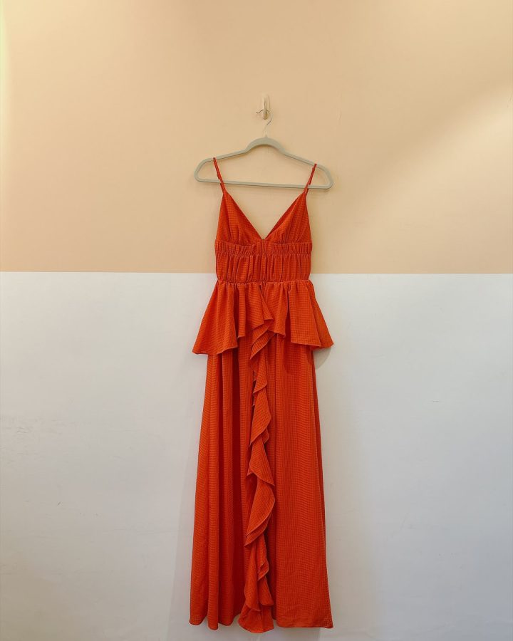 Vestido fluído laranja Carlota Costa PP