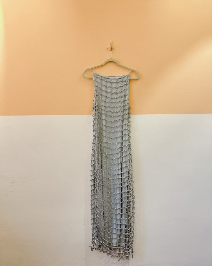 Vestido cinza corda prata Asos PP