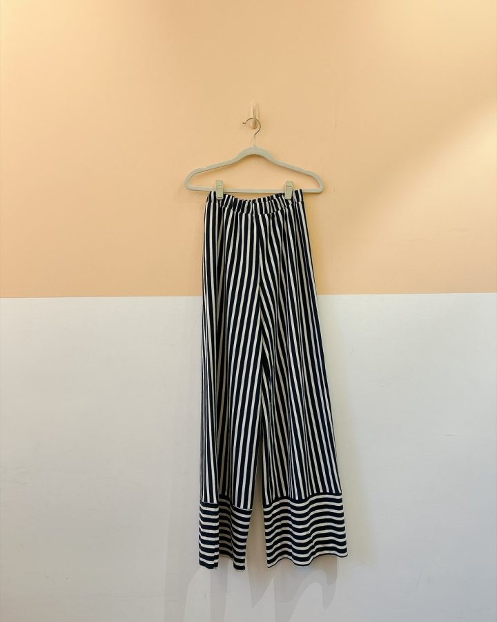 Calça listrada azul off Zara P